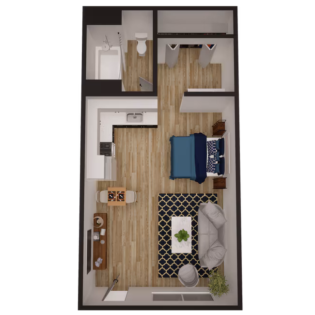 0x1 370sf Classic 2038 floor plan